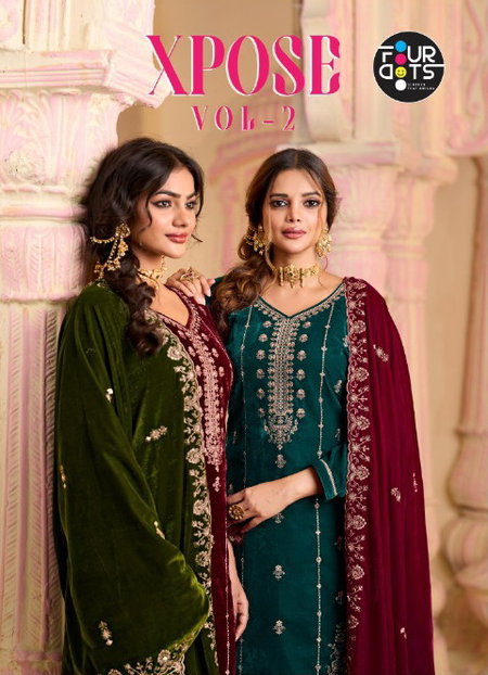 Xpose Vol 2 By Fourdots Velvet Surat Designer Salwar Suits Wholesale Market
